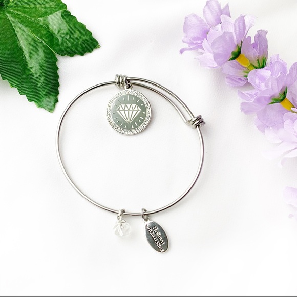 🌺 Believe By brilliance shine bright silver crystal rhinestone bangle bracelet - Picture 1 of 7